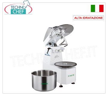 FIMAR - Impastatrice a Spirale ad ALTA IDRATAZIONE da 12 Kg, Testa Sollevabile e Vasca Estraibile, Comandi Meccanici