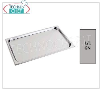 Bacinella Gastronorm 1/1 in acciaio inox, dim.mm 530 x 325 x 20 h