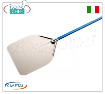 Pala pizza rettangolare in alluminio, dim.cm 41x41, lunghezza manico cm 150 - mod.A-41R