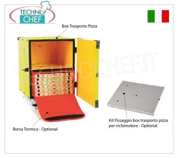 GI.METAL - Box Trasporto Pizza, Mod.102393 Box Pizza non coibentato, con ripiano centrale per 2 borse termiche, dim.cm.47x47x52h