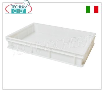 Cassetta pagnotte-impasti pizza da cm 60x40x10h, colore Bianco Cassetta portapagnottine-impasti pizza, impilabile in polietilene alimentare, colore Bianco, dim.mm.600x400x100h