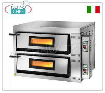 FIMAR - Forno pizza elettrico per 9+9 Pizze Grandi, 2 camere Indipendenti da cm 108x108, Comandi DIGITALI, mod. FMD9+9 FORNO per PIZZA ELETTRICO per 9+9 Pizze Grandi, 2 CAMERE Cottura indipendenti da mm.1080x1080x140h INTERAMENTE in REFRATTARIO, COMANDI DIGITALI, temp.da +50° a +500 °C, Peso 465 Kg, V.400/3+N, kw 26,4, dim.esterne mm.1520x1210x750h