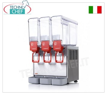 Distributori bevande refrigerate Distributore bibite refrigerate con 3 serbatoio da 5 lt., V.230/1, kw 0,315, dimensioni mm 370x400x550h