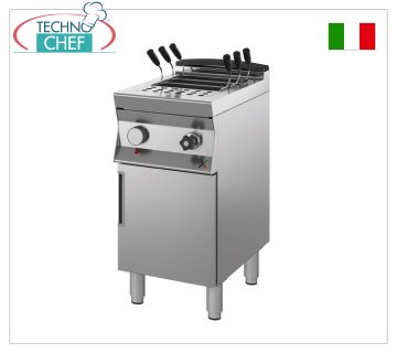 CUOCIPASTA ELETTRICO su MOBILE, Linea 700, 1 VASCA da lt.28 Cuocipasta ELETTRICO, linea 700, 1 vasca lt.28, V.400/3, potenza elettrica Kw.6,2, peso Kg.40, dim.mm.400x700x900h