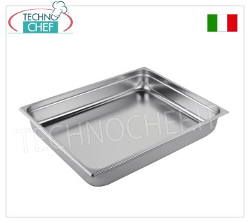 Teglie Gn 2/1  in acciaio inox Teglia Gastro-norm 2/1 in acciaio inox con bordo alto 20 mm, dim.mm.650x530x20h