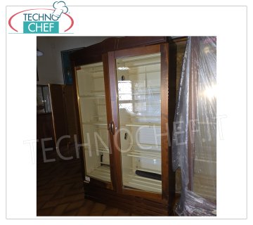 FRIGO 2 PORTE PER VINI, STATICO - USATO, PREZZO OCCASIONE Frigo 2 porte per vini, esterno in legno, refrigerazione statica, V.230/1, Kw.0,6, dim.mm.1180x460x2100h