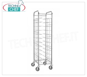 Carrello Portavassoi  con Guide Universali, per 10 VASSOI  Gastro-Norm ed Euro-Norm  1/1 Carrello Portavassoi  self/service con Guide universali per  10 Vassoi Gastro-Norm ed Euro-Norm,  dim. mm 520x600x1590h