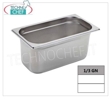 Bacinelle Gastronorm GN 1/3 in acciaio inox, dim.mm.325x175