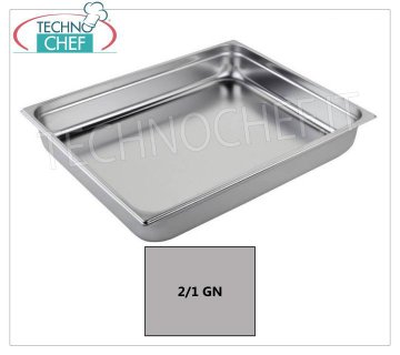 Bacinelle Gastronorm GN 2/1 in acciaio inox, dim.mm 650x530