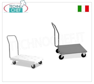 Carrello a pianale basso con maniglia di spinta, portata max 200 Kg