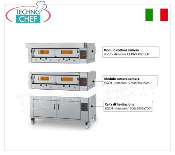 Forno pizza gas per 12 Pizze da mm 300, camera da mm 1230x930