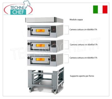 Forno pizza elettrico per 6 pizze da mm 300, camera da mm 600x900