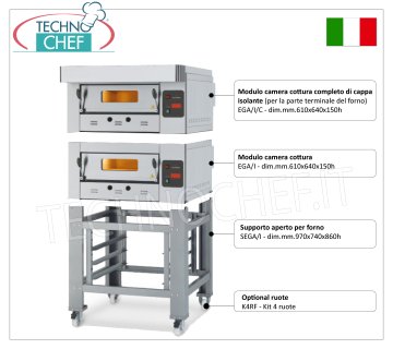 Forno pizza gas per 4 Pizze da mm 300, camera da mm 610x640