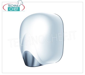 Asciugamani automatico a CONO D'ARIA in ABS bianco, velocità di asciugatura 10-15 sec