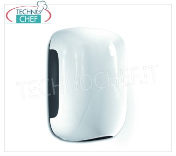 Asciugamani automatico a CONO D'ARIA in ABS bianco, velocità di asciugatura 20 sec