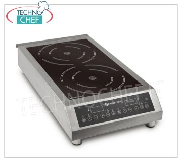 PIASTRA INDUZIONE  BIZONA , da 3,5+3,5 Kw, Trifase V. 380/3 - dim mm 410x765x150h