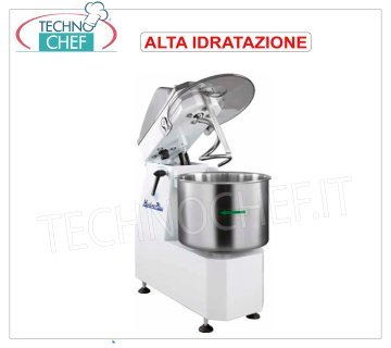 Impastatrice a Spirale per ALTA IDRATAZIONE con Testa Sollevabile e Vasca Fissa 