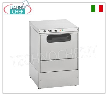 TECHNOCHEF - Lavabicchieri Elettromeccanica, cesto quadro 350x350 mm, altezza utile lavaggio max 250 mm