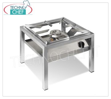 Technochef - Fornello a gas professionale da pavimento, 1 fuoco da Kw 14