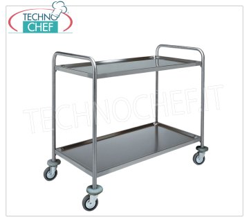 FORCAR - CARRELLO di SERVIZIO INOX, 2 RIPIANI, PORTATA 100 Kg