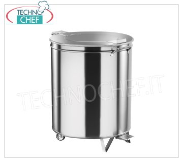 FORCAR - Pattumiera Inox carrellata con comando a pedale, lt.100