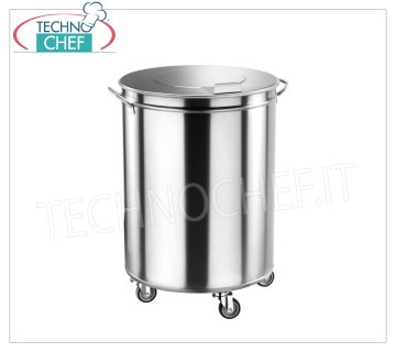 FORCAR - Pattumiera Inox carrellata, lt.100