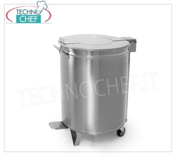 Pattumiera Inox su ruote, con apertura a pedale