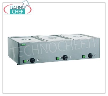 FORCAR - BAGNOMARIA ELETTRICO da TAVOLO, Capacità 3 x GN 1/1, dim.mm.990x540x220h