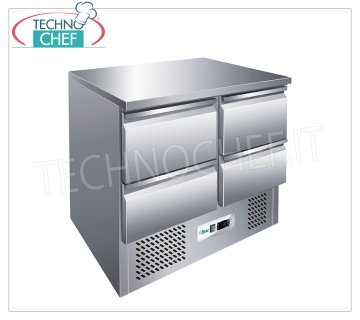 Forcar - Tavolo Refrigerato con 4 cassetti, Temp.+2°/+8°C, lt.240, Statico, Classe E