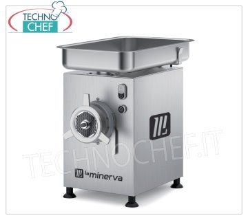 LA MINERVA - Tritacarne Professionale Carenato Tipo 32, con gruppo Macinazione INOX - ESTRAIBILE, Trifase V. 380/3 - Kw 2,2 ,dim mm. 328x551x548h