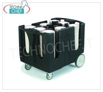 Carrello portapiatti con 6 divisori regolabili, capacità piatti per colonna: 45/60, dim.mm 710x1100x800h