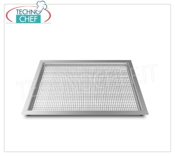 TEGLIA INOX forata per cotture di fritti o cotture a vapore - dim.mm.598x410x30h