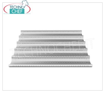 TEGLIA in ALLUMINIO MICROFORATA, sagomata a 5 CANALI - dim.mm.600x400x34h