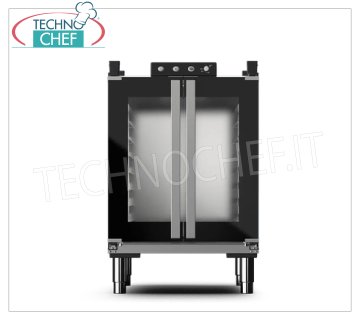 Lievitatore con generatore di vapore a boiler, controllo manuale integrato, capacità 8 Teglie da mm 460x330, passo 68 mm, temp.max 70°C, V.230/1, Kw.1,2, Peso 22 Kg, dim.mm.600x678x774h