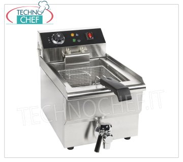 Friggitrice Elettrica da banco con Rubinetto, 1 vasca da lt.10