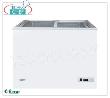 Forcar - CONGELATORE a POZZO, 2 Porte Vetro, lt.245, Statico, Temp. ≤ -18, Classe C