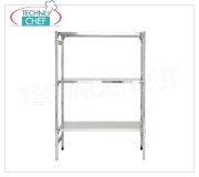 TECHNOCHEF - Scaffale inox, modulo con 3 ripiani lisci, PROFONDI 40 cm,  ALTEZZA 150 cm., Scaffali Inox-Alluminio Professionali per cucine e celle  frigo