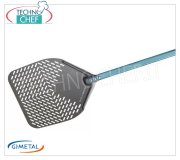 Gi.Metal - Pala pizza rettangolare forata in alluminio, Linea Carbon,  lunghezza manico cm 150, Attrezzature per la pizza