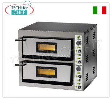 FIMAR - Forno pizza elettrico per 6+6 Pizze, 2 camere indipendenti da cm 61x91, Comandi Meccanici, mod. FME6+6 FORNO PIZZA ELETTRICO per 6+6 Pizze con 2 CAMERE indipendenti da mm.610x915x140h, piano cottura in refrattario, 4 TERMOSTATI REGOLABILI per SUOLA e CIELO, temp.da +50° a +500 °C, Kw.14,4, Peso 150 Kg, dim.esterne mm.900x1020x750h