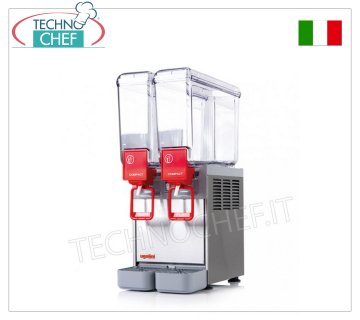 Distributori bevande refrigerate Distributore bibite refrigerate con 2 serbatoio da 5 lt., V.230/1, kw 0,27, dimensioni mm 250x400x550h