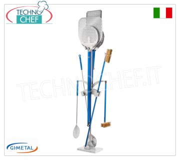 Gi-Metal - Portapale, base marmo, max 4 pale, 4 palettini, 2 spazzole, max manico 150 cm