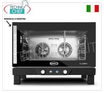 UNOX - Forno Convezione elettrico per 4 Teglie da mm.600x400 - MANIGLIA a SINISTRA - dim.mm.800x752x595h