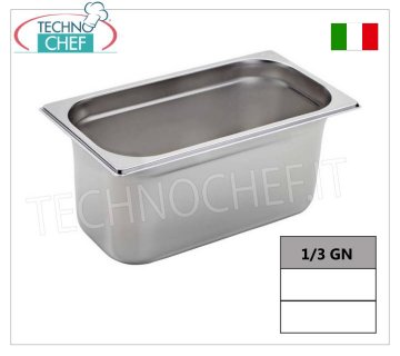 Bacinelle Gastronorm GN 1/3 in acciaio inox Bacinella gastro-norm 1/3, inox 18/10, dim.mm.325 x 175 x 20 h