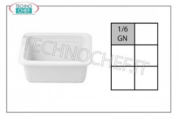 Teglie Gastronorm 1/6 in porcellana, dim.mm.176x162x20h