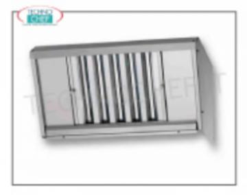 Cappa da appoggio con filtri inox Cappa da appoggio con filtri inox a labirinto (senza motore) con rosone diametro 200 mm, peso 16 kg, dimensioni mm 705x550x375h, per girarrosto elettrico mod. CBE-15P