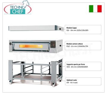 Forno pizza elettrico per 8 pizze da mm 300, camera da mm 1230x630