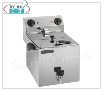 Friggitrice elettrica da banco con Rubinetto, 1 Vasca da lt.6