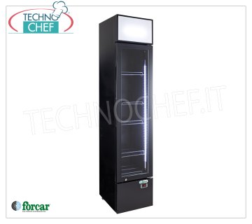 FORCAR - Vetrina Frigo per Bibite, 1 Porta Vetro, Statica, Temp.0°/+10°C, lt.162, Classe B