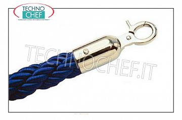 Cordone di delimitazione Blu in corda intrecciata con 2 ganci inox