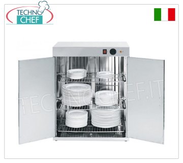 Mobile scaldapiatti inox con 2 sportelli, 3 ripiani grigliati, Temp. 0 ÷ 90 °C